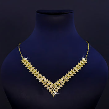 5pcs Golden-plated V-shaped necklace, bracelet, and earrings set