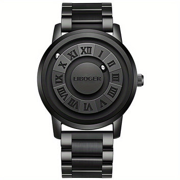 Men'S Stylish Business Watch - Black Dial with Roman Numerals