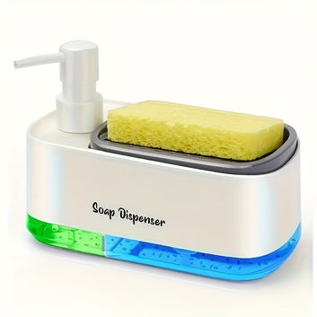 1pc Multi-Functional Dish Soap Dispenser Set with Sponge Holder