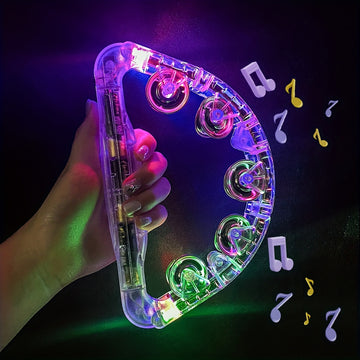 Tambourine, Colorful Light Up Toys, Handheld Musical Flashing Rattles