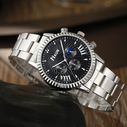 5pcs Elegant Men's Quartz Watch & Accessory Gift Set