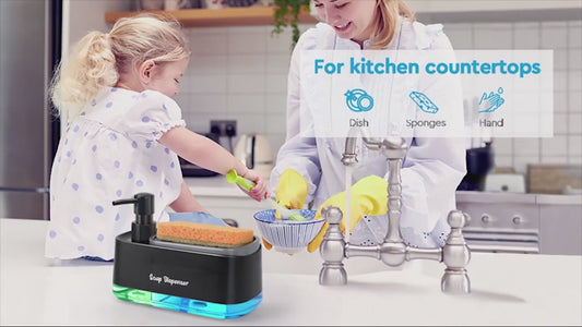 1pc Multi-Functional Dish Soap Dispenser Set with Sponge Holder